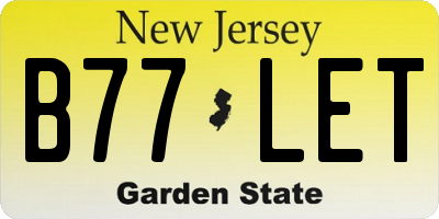NJ license plate B77LET