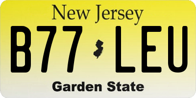 NJ license plate B77LEU