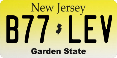 NJ license plate B77LEV