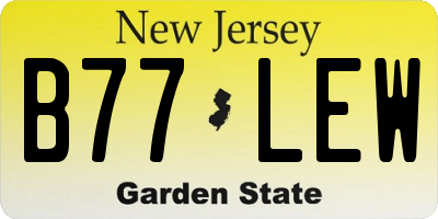 NJ license plate B77LEW