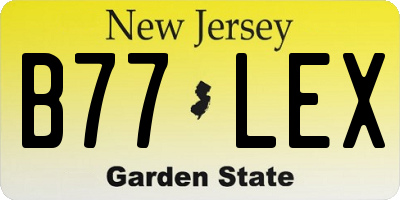 NJ license plate B77LEX