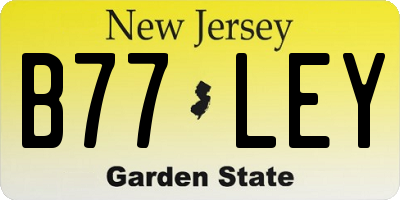 NJ license plate B77LEY