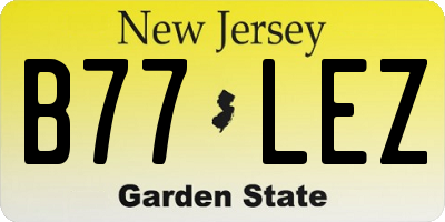 NJ license plate B77LEZ