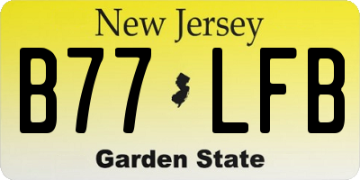 NJ license plate B77LFB