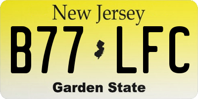 NJ license plate B77LFC