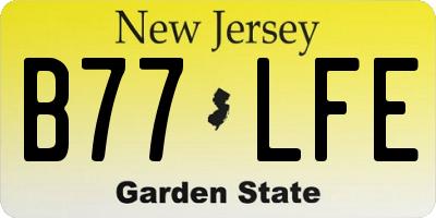 NJ license plate B77LFE