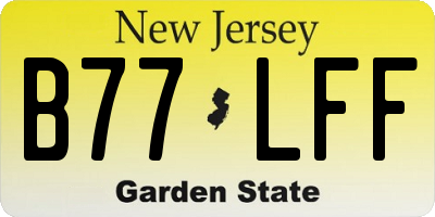 NJ license plate B77LFF