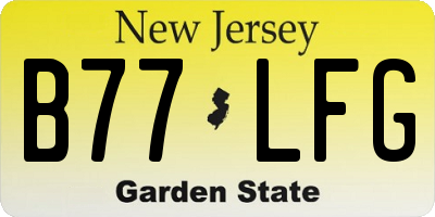 NJ license plate B77LFG