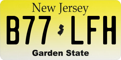 NJ license plate B77LFH