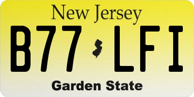 NJ license plate B77LFI
