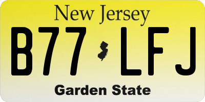 NJ license plate B77LFJ