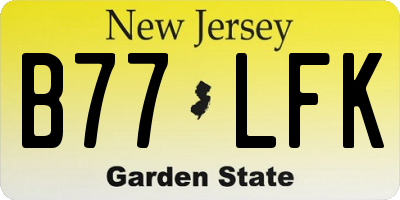 NJ license plate B77LFK