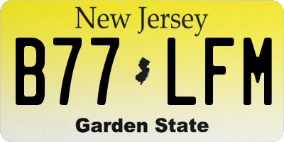 NJ license plate B77LFM