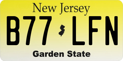 NJ license plate B77LFN