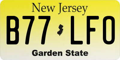 NJ license plate B77LFO
