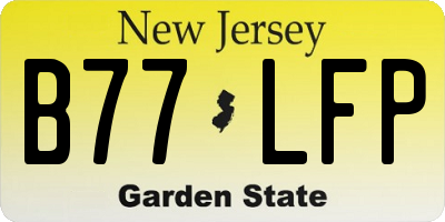 NJ license plate B77LFP