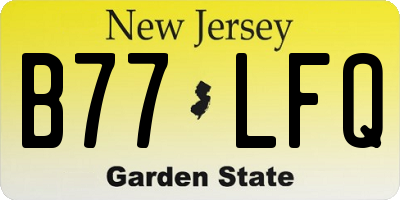 NJ license plate B77LFQ