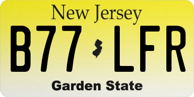 NJ license plate B77LFR