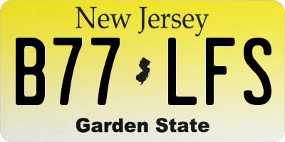 NJ license plate B77LFS