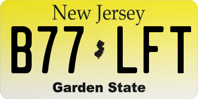 NJ license plate B77LFT