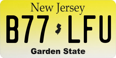 NJ license plate B77LFU