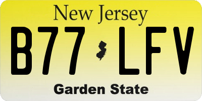 NJ license plate B77LFV