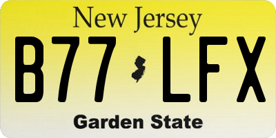 NJ license plate B77LFX