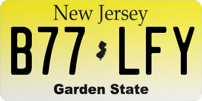 NJ license plate B77LFY