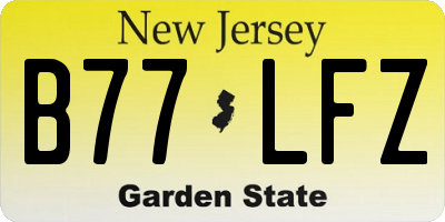 NJ license plate B77LFZ