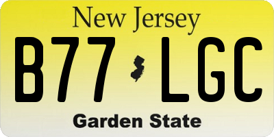 NJ license plate B77LGC