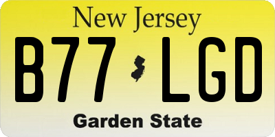 NJ license plate B77LGD