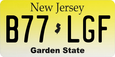 NJ license plate B77LGF