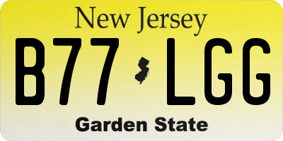 NJ license plate B77LGG