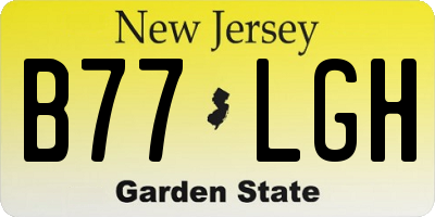 NJ license plate B77LGH
