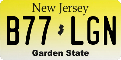 NJ license plate B77LGN