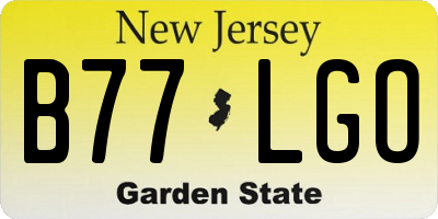 NJ license plate B77LGO