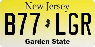 NJ license plate B77LGR