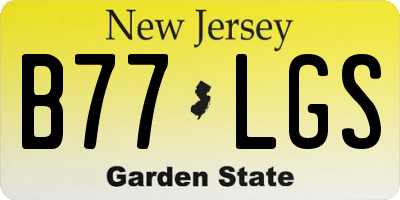 NJ license plate B77LGS