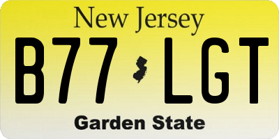 NJ license plate B77LGT