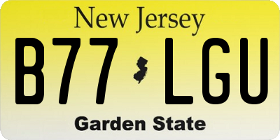 NJ license plate B77LGU