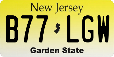 NJ license plate B77LGW