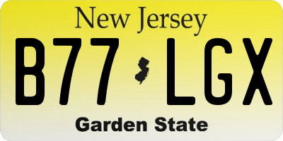 NJ license plate B77LGX