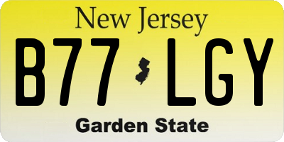 NJ license plate B77LGY