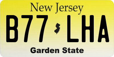 NJ license plate B77LHA
