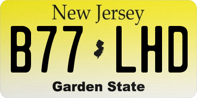 NJ license plate B77LHD
