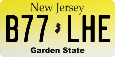 NJ license plate B77LHE