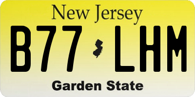 NJ license plate B77LHM