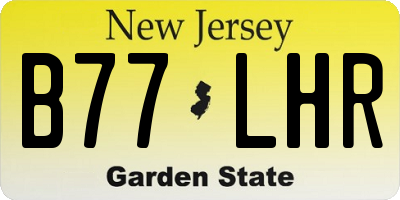 NJ license plate B77LHR
