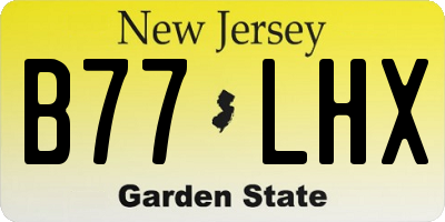 NJ license plate B77LHX