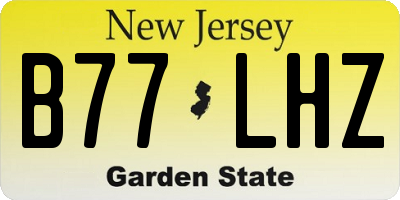 NJ license plate B77LHZ